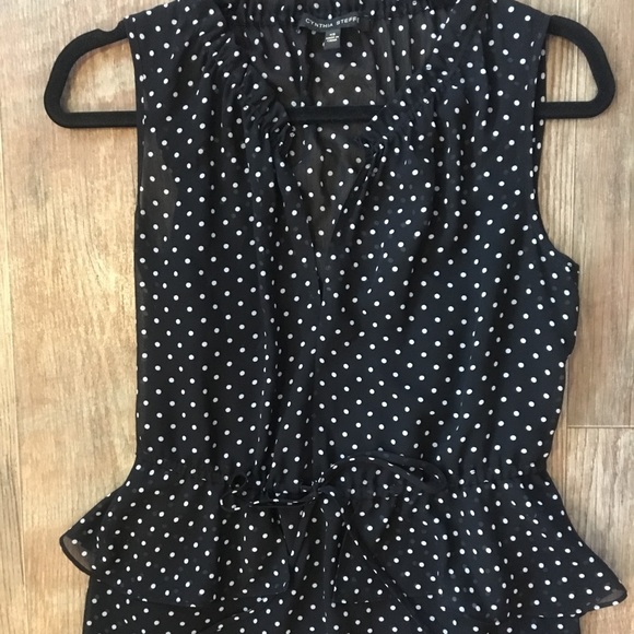 Cynthia Steffe Polka Dot Peplum Blouse - Picture 8 of 8